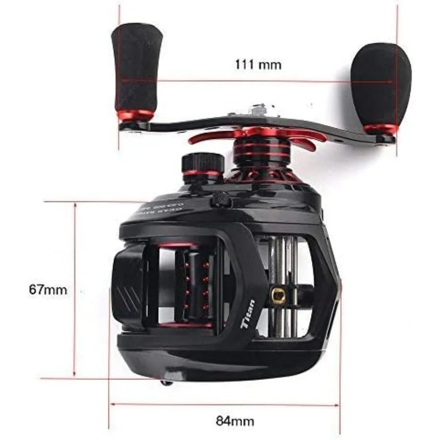 Titan Baitcasting Reel Max Drag For Saltwater And Freshwater