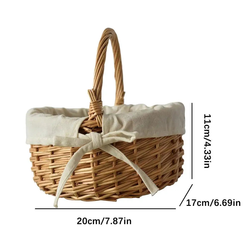 Wicker Wedding Basket Bow Knot for Bridal Flowers and Gifts