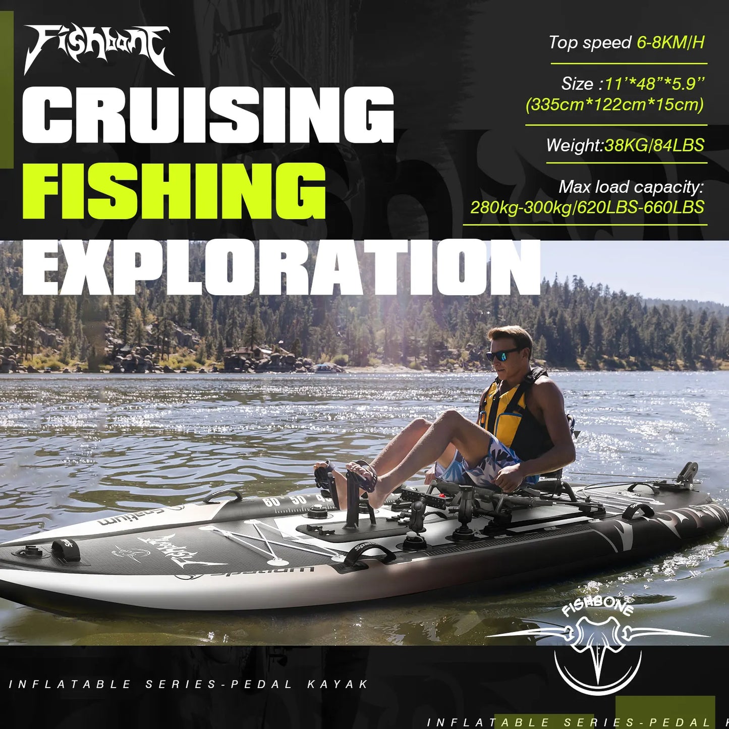 Spatium Fishing Kayak Pedal Drive Sit On Top Power System