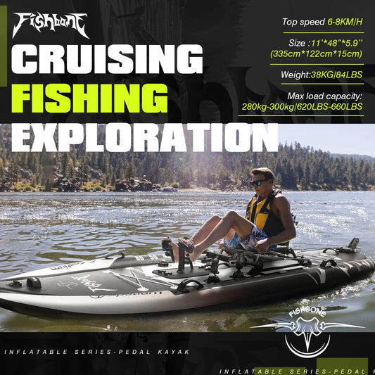 Spatium Fishing Kayak Pedal Drive Sit On Top Power System