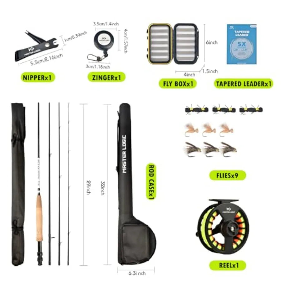 Fly Fishing Rod And Reel Combo Graphite Rod Cork Handle