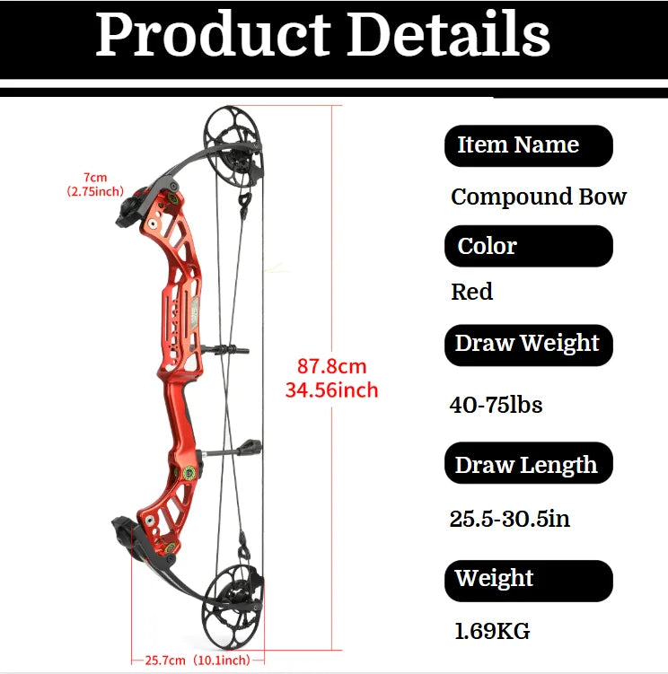 None Compound Bow Set 350FPS 85 Percent Let Off Archery