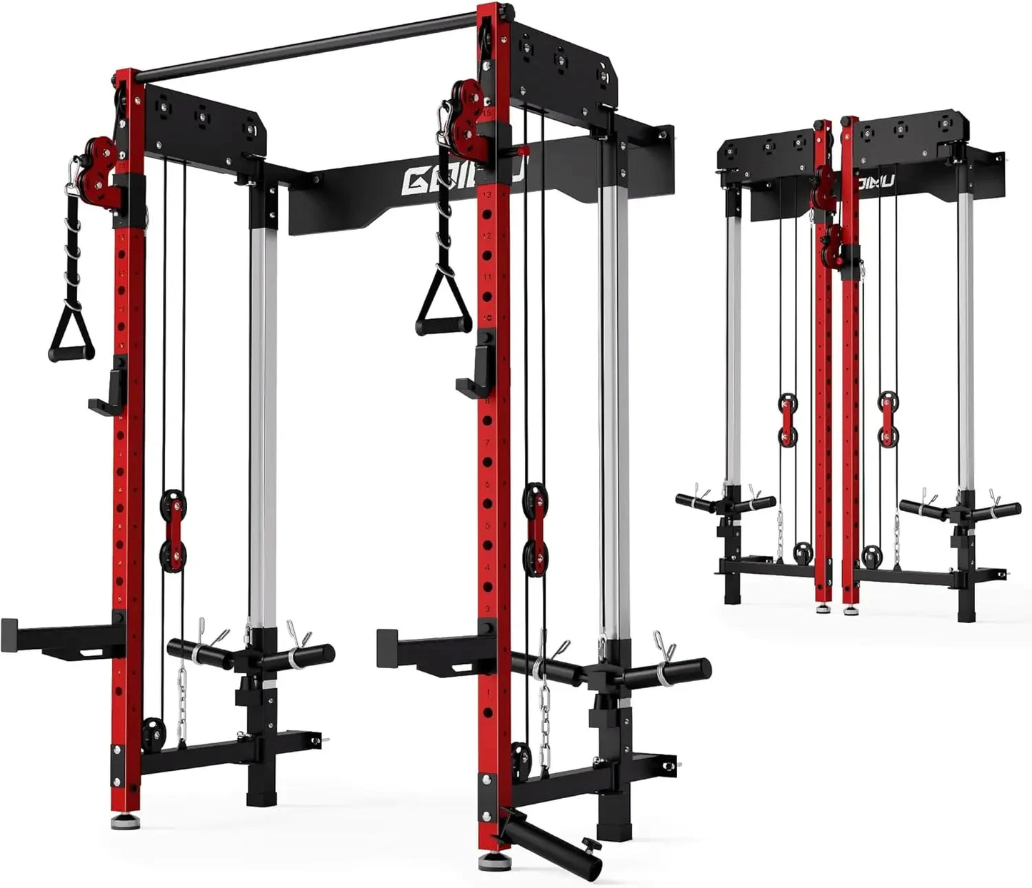 WM3 V4 Folding Wall Mounted Squat Rack Dual Pulley System