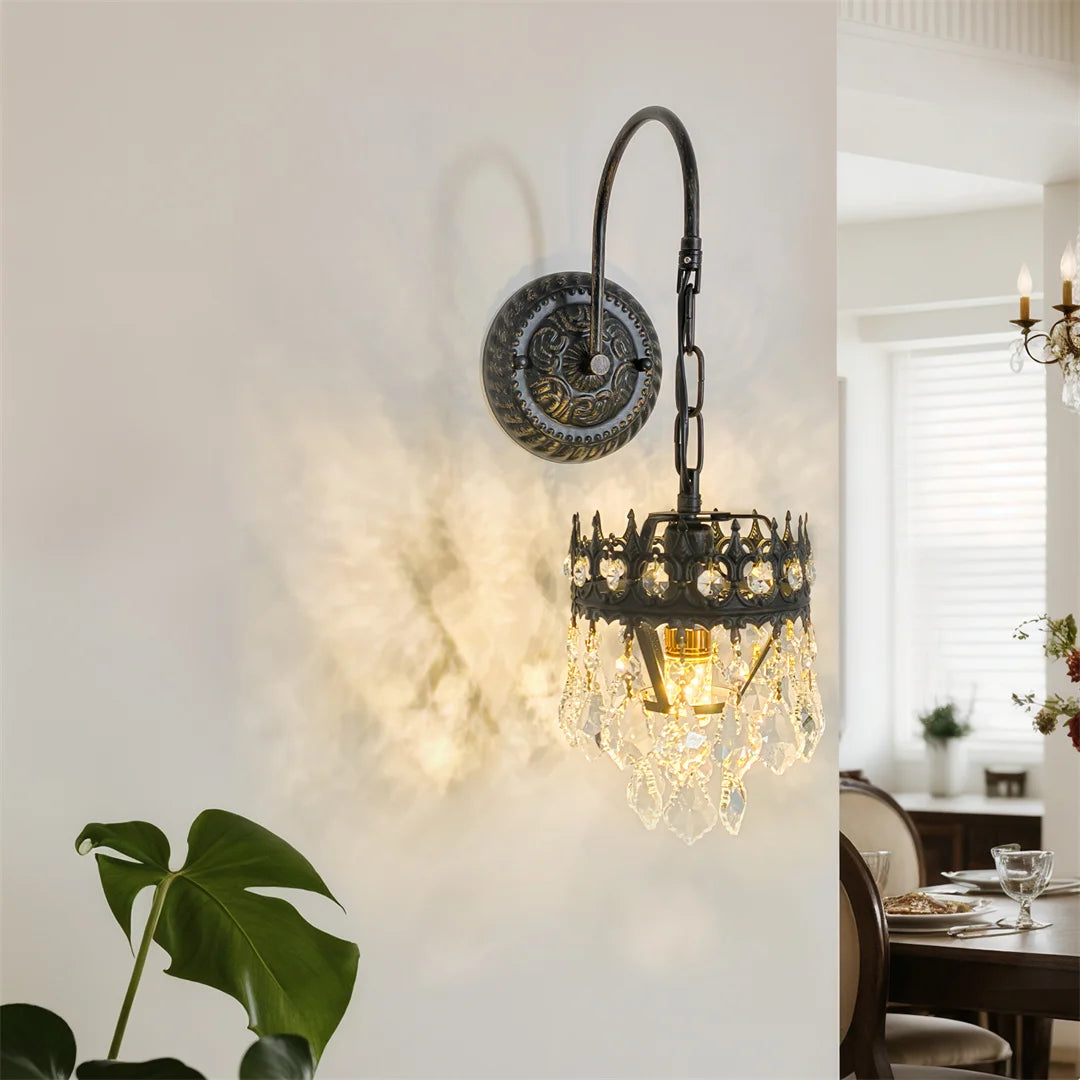 Vrygle Luxury Crystal Wall Lamp Hardwired Sconce