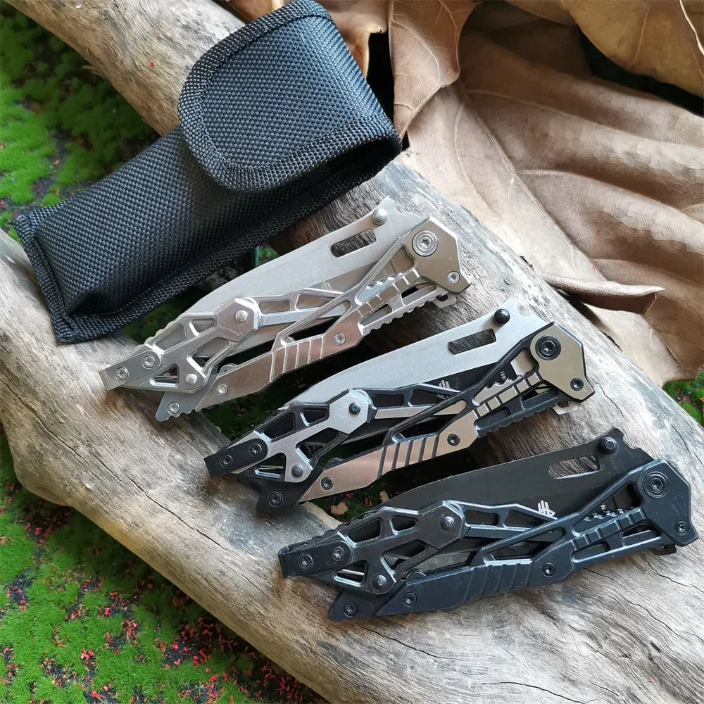 Doom Blade Skeleton Mechanical Folding Knife With Stainless Steel Blade