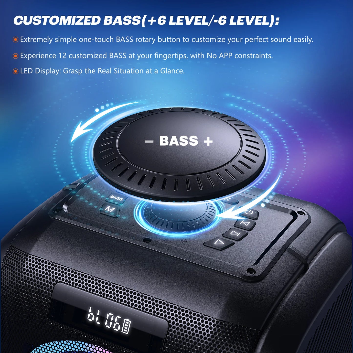 W-King 250W Bluetooth Speaker Portable Party Boombox V5.3 120dB