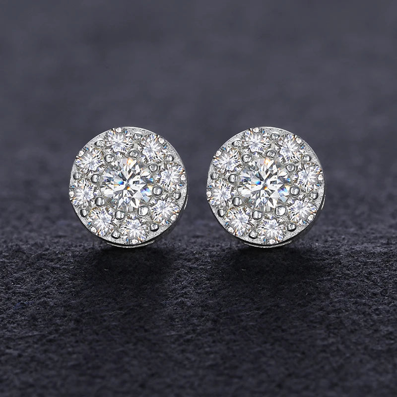 Iceoutbox Moissanite Square Stud Earrings 925 Sterling Silver