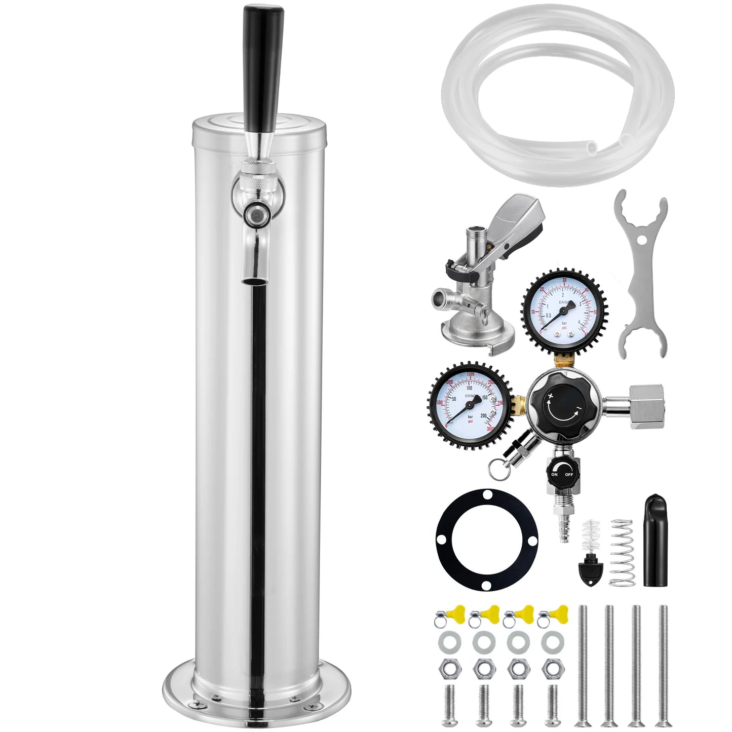 Kegerator Tower Kit Single Tap Beer Conversion Stainless Steel