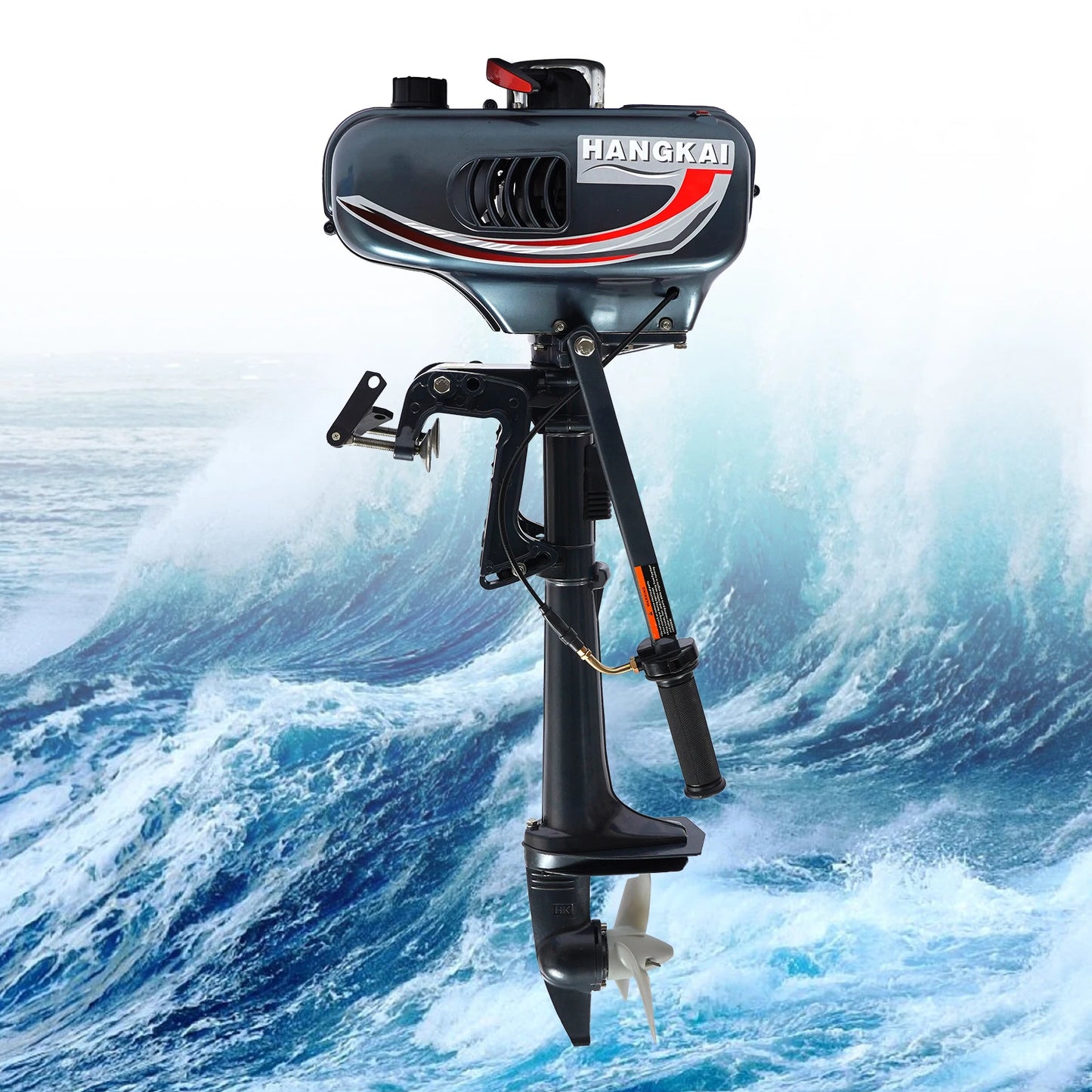 Portable 3.5HP Gas Outboard Motor Adjustable Tilt AntiVortex Plate
