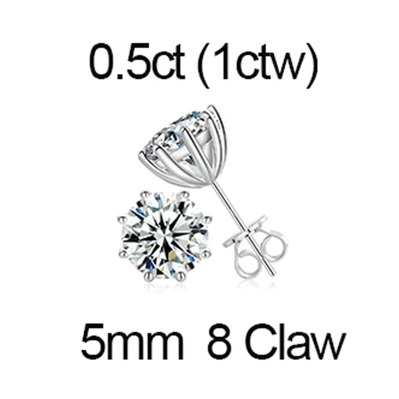 Iceoutbox Moissanite Square Stud Earrings 925 Sterling Silver
