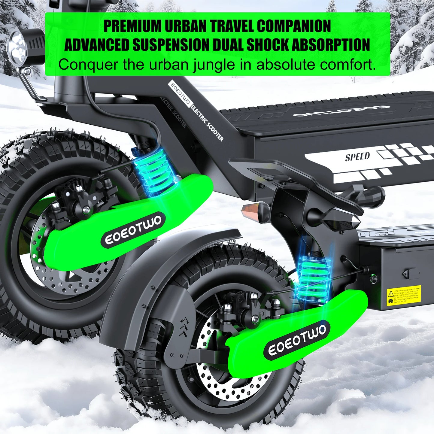 EOEOTWO GT06 Offroad Electric Scooter 1200W Dual Suspension 30MPH