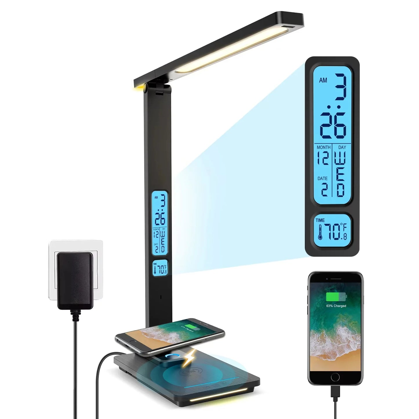Laopao 10W Qi Wireless Charging Desk Lamp With Night Light