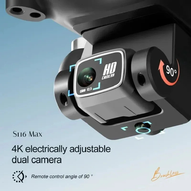 QJ S116 MAX Drone Pro with 8K Dual Camera 360 Obstacle Avoidance WiFi FPV
