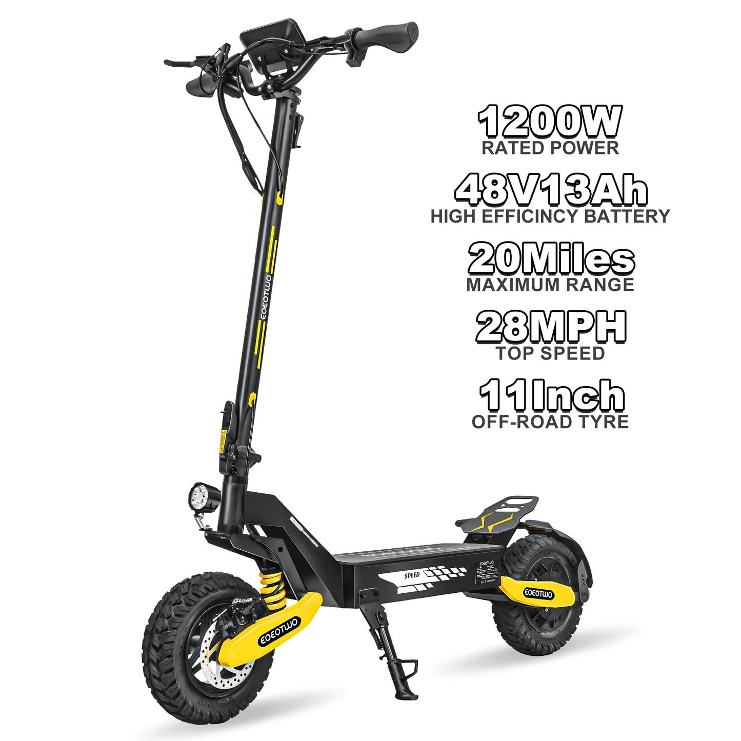 EOEOTWO GT06 Offroad Electric Scooter 1200W Dual Suspension 30MPH