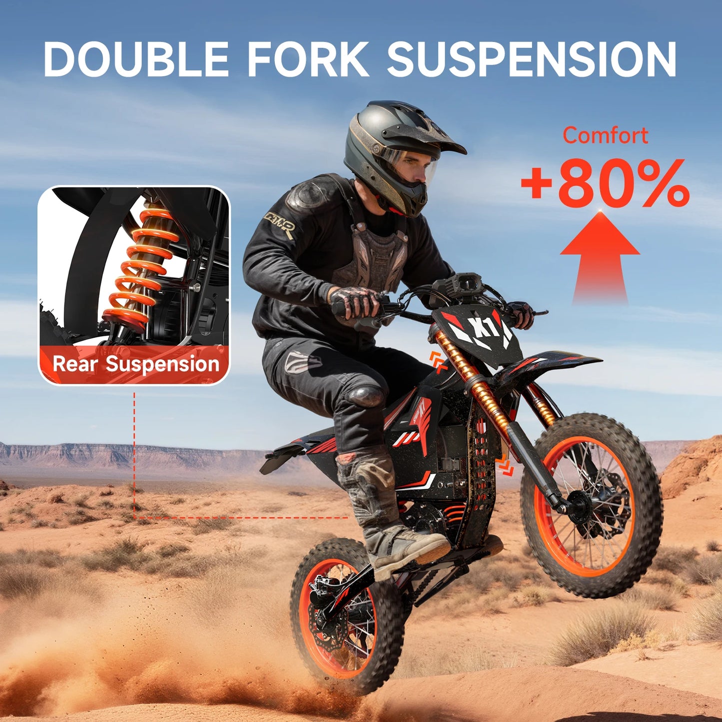 QRONGE X1 Spark Electric Dirt Bike 4500W Peak 60V Battery
