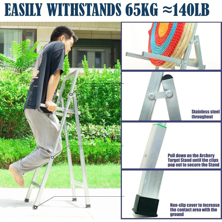 High-Concerned Foldable Metal Archery Target Stand With Easy Carry