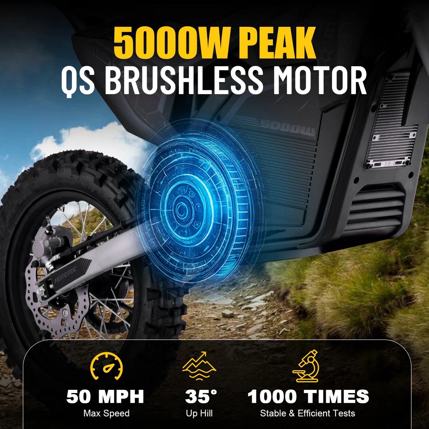 KOOZ HP117E 72V 5000W Pro Electric Dirt Bike For Adults