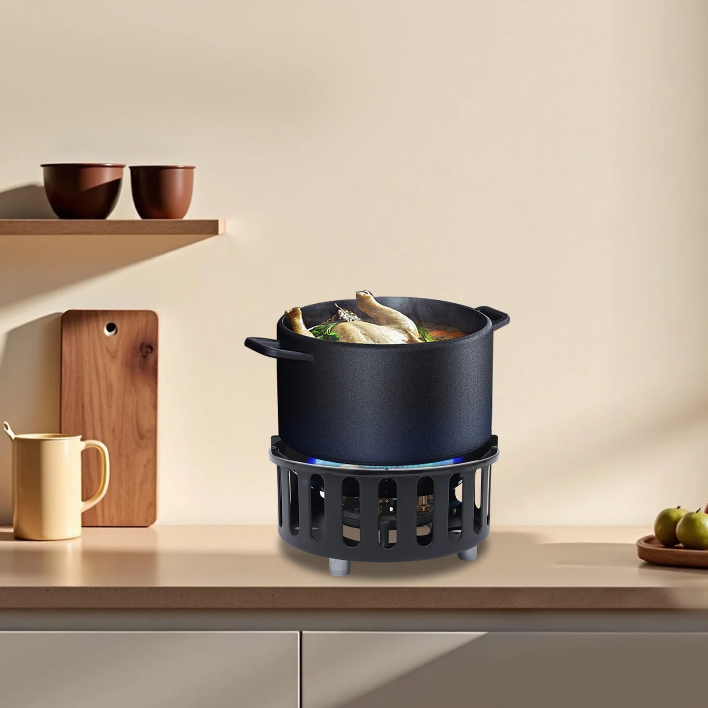 NONED Camping Stove Portable Gas Burner With 3 Adapters