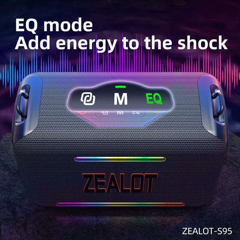 ZEALOT S95 120W Waterproof Portable Bluetooth Speaker Outdoor Boombox